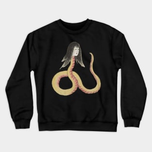 Snake Creature with Woman Head Japanese Yokai Art Folklore Crewneck Sweatshirt